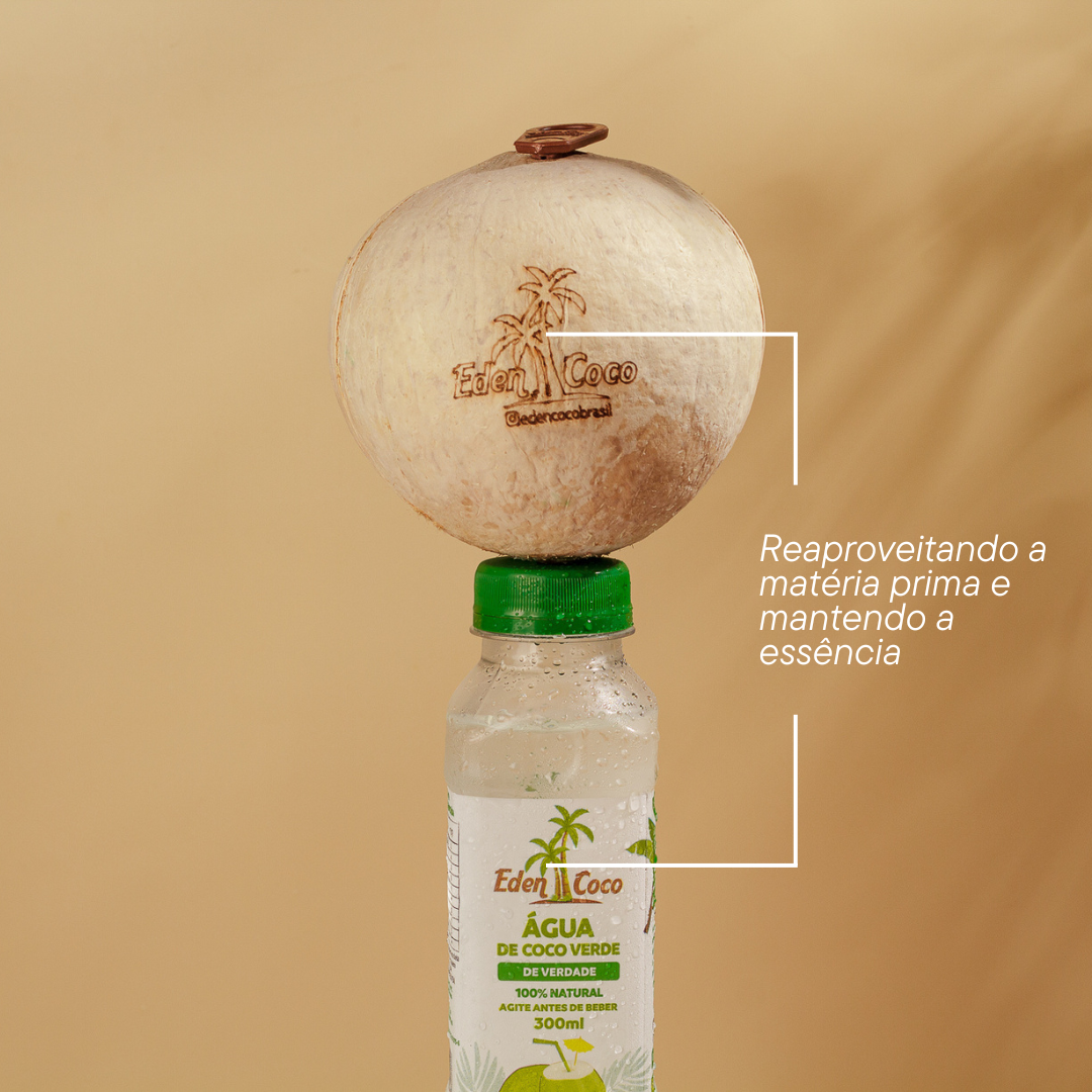 Kit 18 unidades: Água de Coco in Natura EdenCoco® – Coco Verde na Garrafa 300ml
