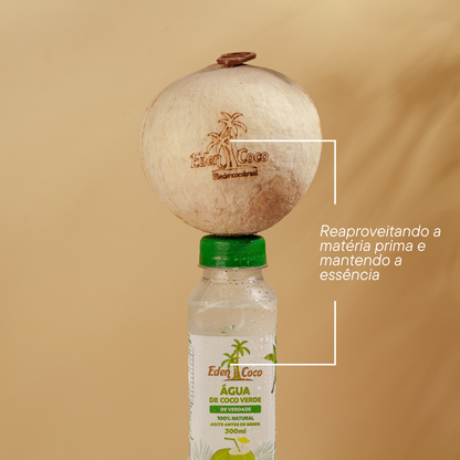 Kit 6 unidades: Água de Coco in Natura EdenCoco® – Coco Verde na Garrafa 300ml