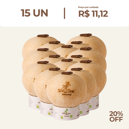Kit 15 unidades: Água de Coco in Natura EdenCoco® – Coco Verde Abre Fácil